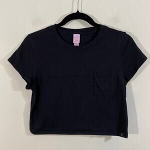 Savage X Fenty Women Black Short Sleeve Cropped Pocket Tee Size M